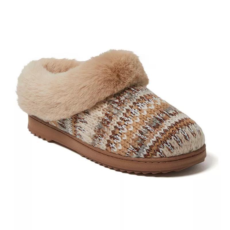 Dearfoams Hannah Festive Knit Womens Clog Slippers Product Image