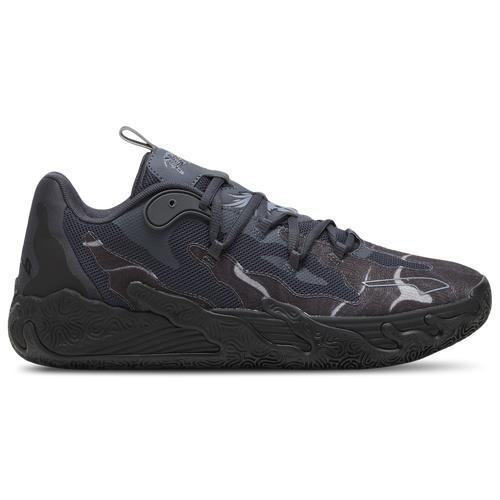 PUMA Mens PUMA MB.03 Lo Team - Mens Basketball Shoes Black/Black/Grey Product Image