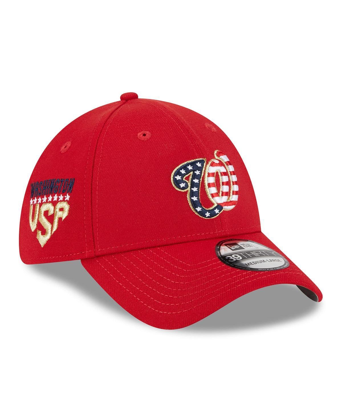 Mens New Era Red Washington Nationals 2023 Fourth of July 39THIRTY Flex Fit Hat Product Image