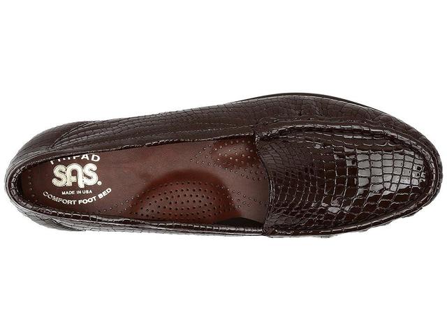 SAS Simplify Crocodile Embossed Leather Moccasin Loafers Product Image