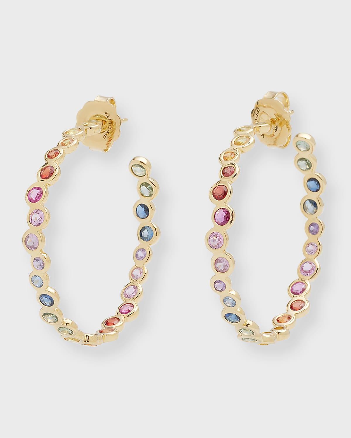 18K Starlet Hoop Earrings in Sapphire Rainbow Product Image