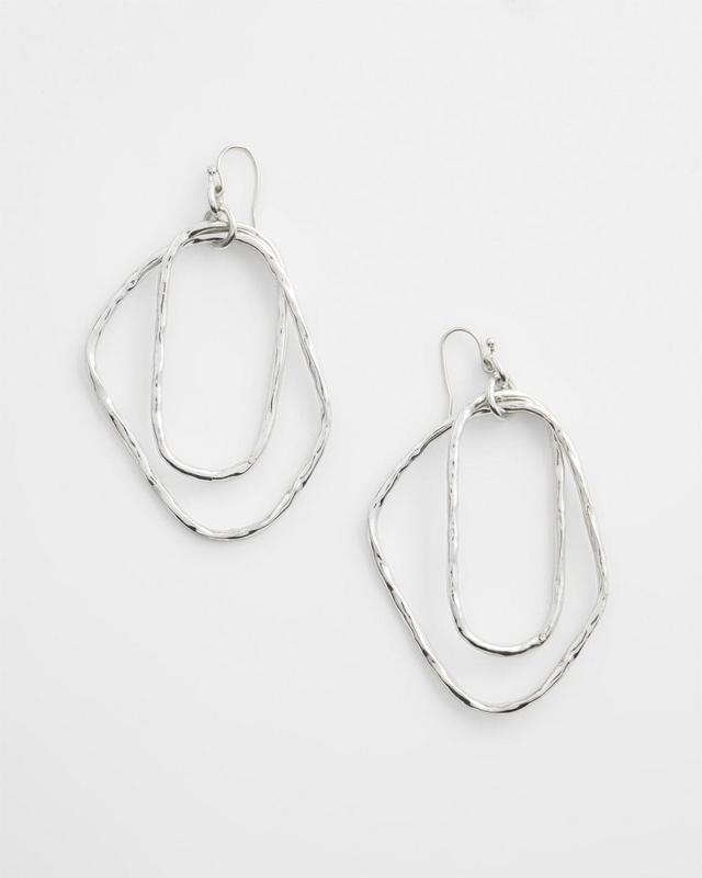 Silver Tone Textured Drop Earrings   Chico's - Silver - Women Product Image