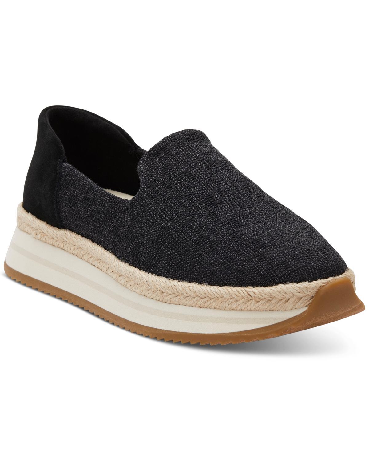 Toms Womens Jocelyn Almond Toe Espadrille Platform Flats Product Image