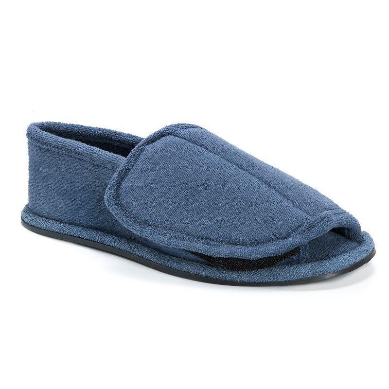 MUK LUKS Adjustable Open-Toe Mens Slippers Blue Product Image