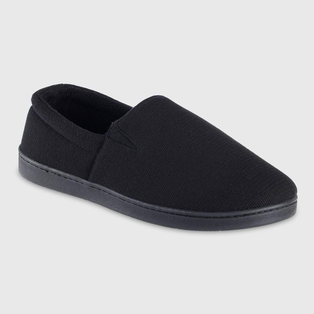 Isotoner Mens Kai Micro Textured Knit Closed Back Slippers - Black L Product Image