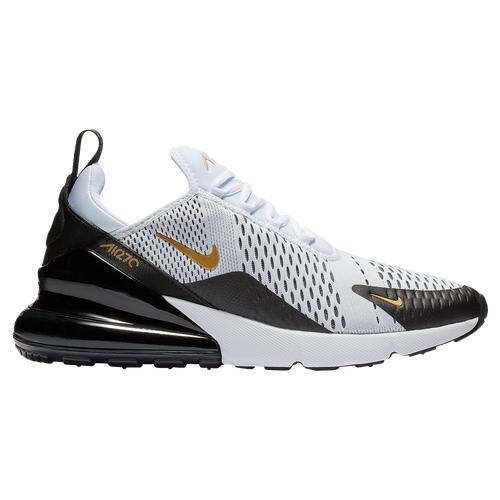 Nike Mens Air Max 270 - Running Shoes Black/Metallic Gold/White Product Image