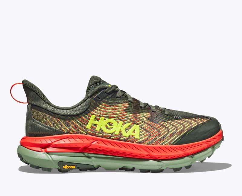 HOKA Mens Mafate Speed 4 Shoes in Thyme/Fiesta, Size 8.5 Product Image