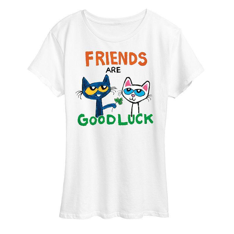 Womens Pete The Cat Friends Are Good Luck Graphic Tee Product Image