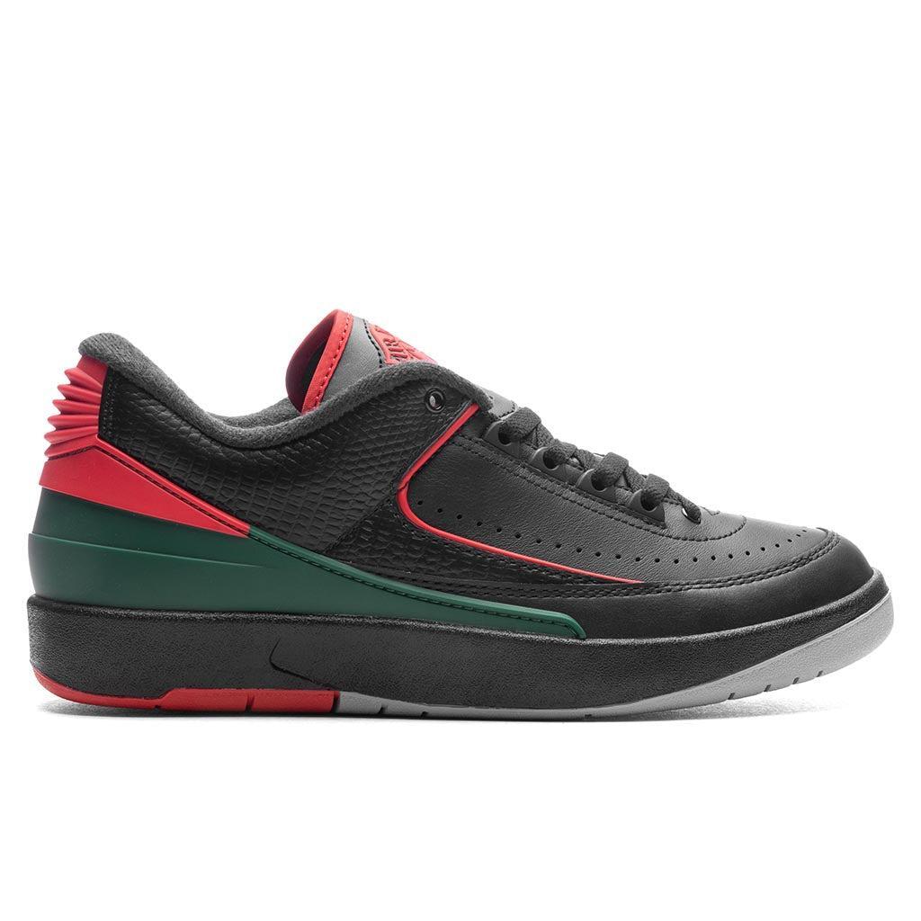 Air Jordan 2 Retro Low 'Christmas' - Black/Fire Red/Cement Grey Male Product Image