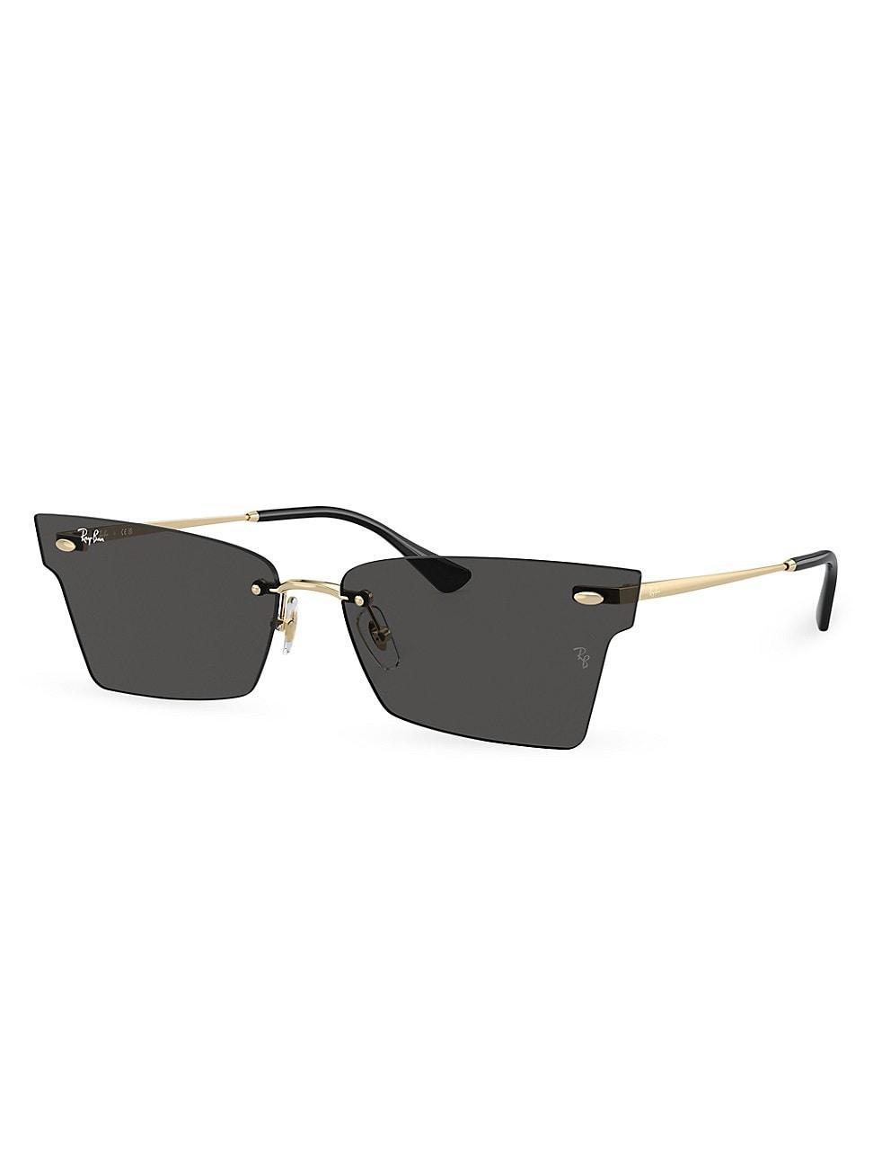 Ray-Ban Unisex Xime RB3730 64mm Irregular Sunglasses - Light Gold/Dark Grey Product Image