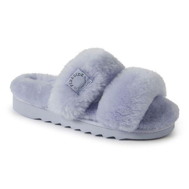 Fireside by Dearfoams Benalla Shearling Double Band Womens Slide Slippers Product Image