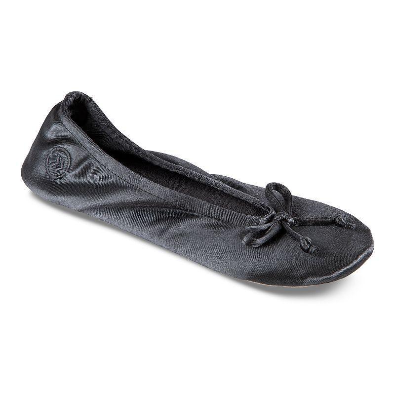 isotoner Satin Womens Ballerina Slippers Dark Beige Product Image