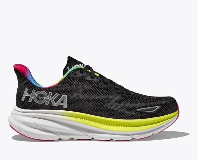 HOKA Womens Clifton 9 Shoes in Black/Black, Size 7 Product Image