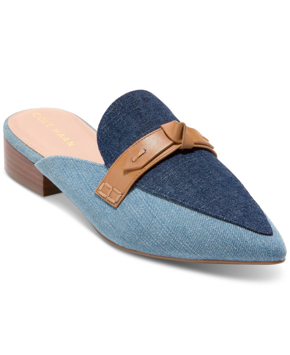 Cole Haan Womens Piper Bow Pointed-Toe Flat Mules Product Image