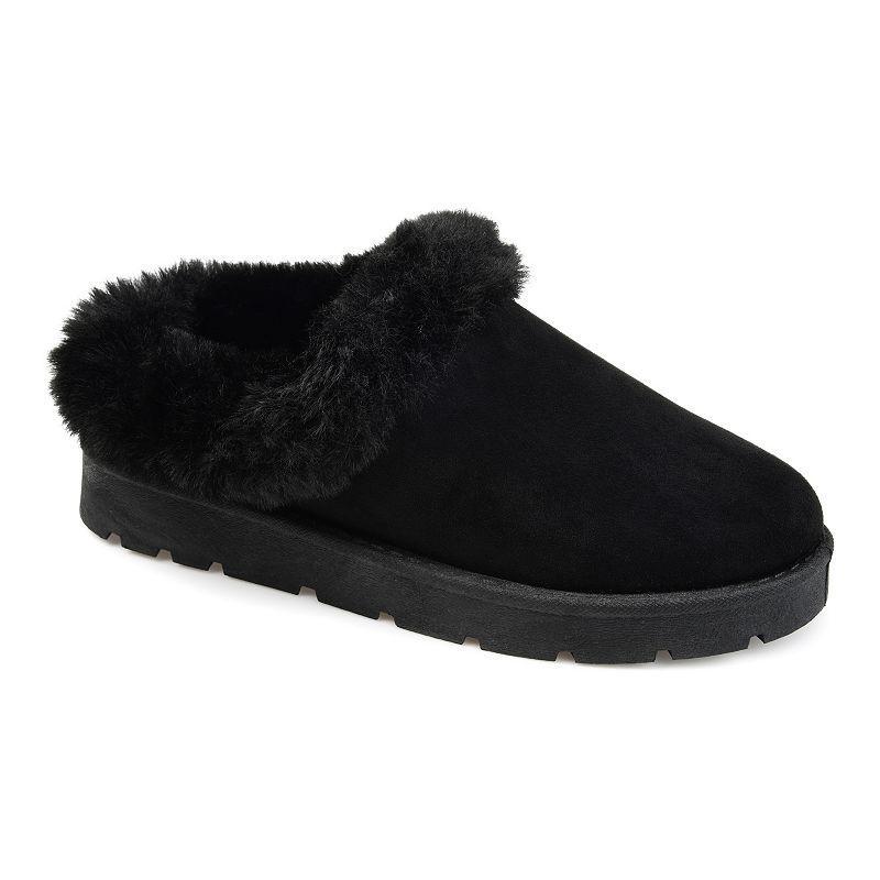 Journee Collection Whisp Womens Faux-Fur Trim Slippers Product Image