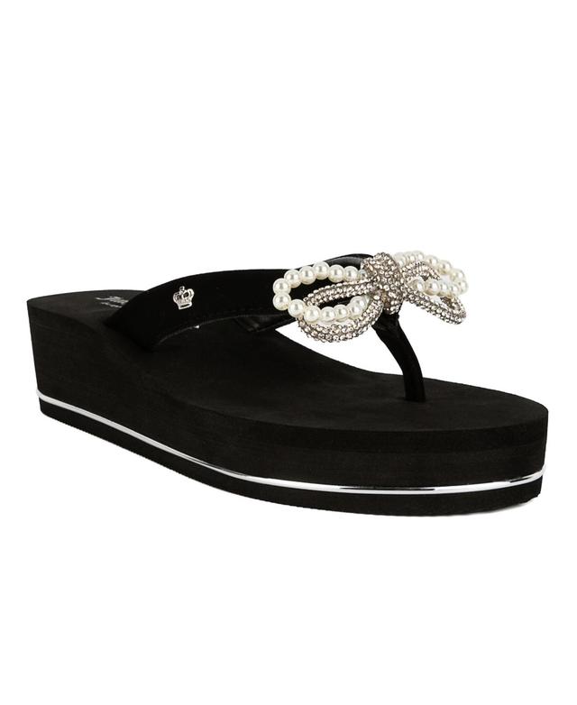 Juicy Couture Womens Crepe Bow Detail Wedge Sandal Product Image