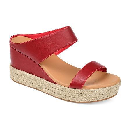 Journee Collection Alissa Womens Wedge Sandals Red Product Image