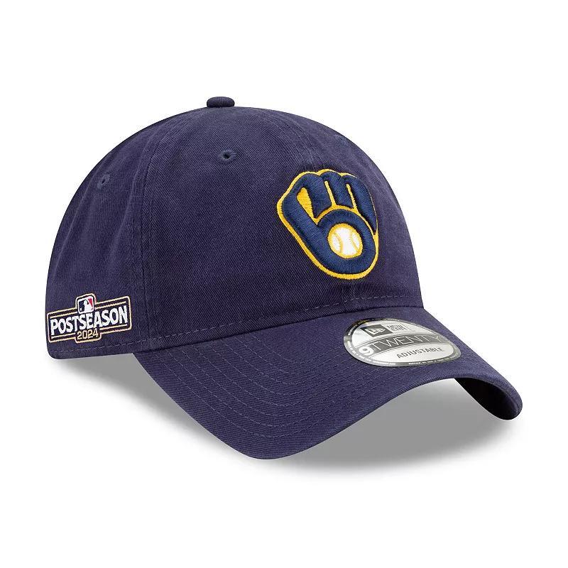 Mens New Era Milwaukee Brewers 2024 MLB Postseason Side Patch 9TWENTY Adjustable Hat, Blue Product Image