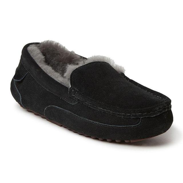 Fireside by Dearfoams Melbourne Genuine Shearling Mens Moccasin Slippers Brown Product Image