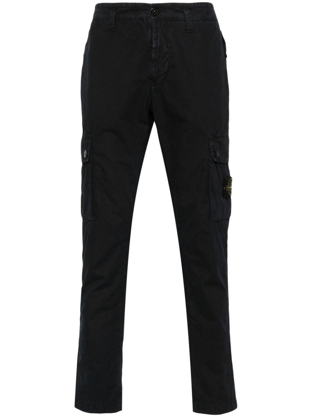 STONE ISLAND Slim-fit Cotton Trousers In Blue Product Image