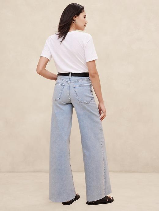 High-Rise Wide-Leg Raw Hem Jean Product Image