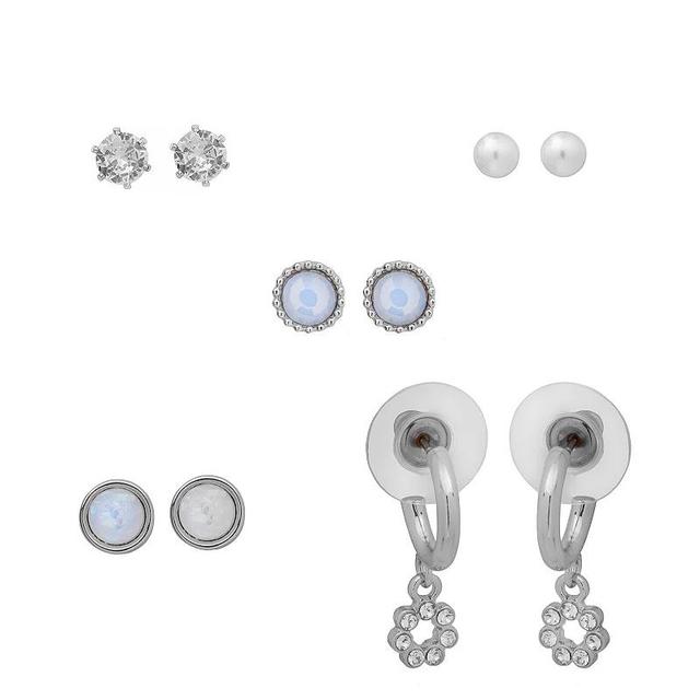 LC Lauren Conrad 5-Piece Simulated Opal Earring Set, Womens, Blue Product Image