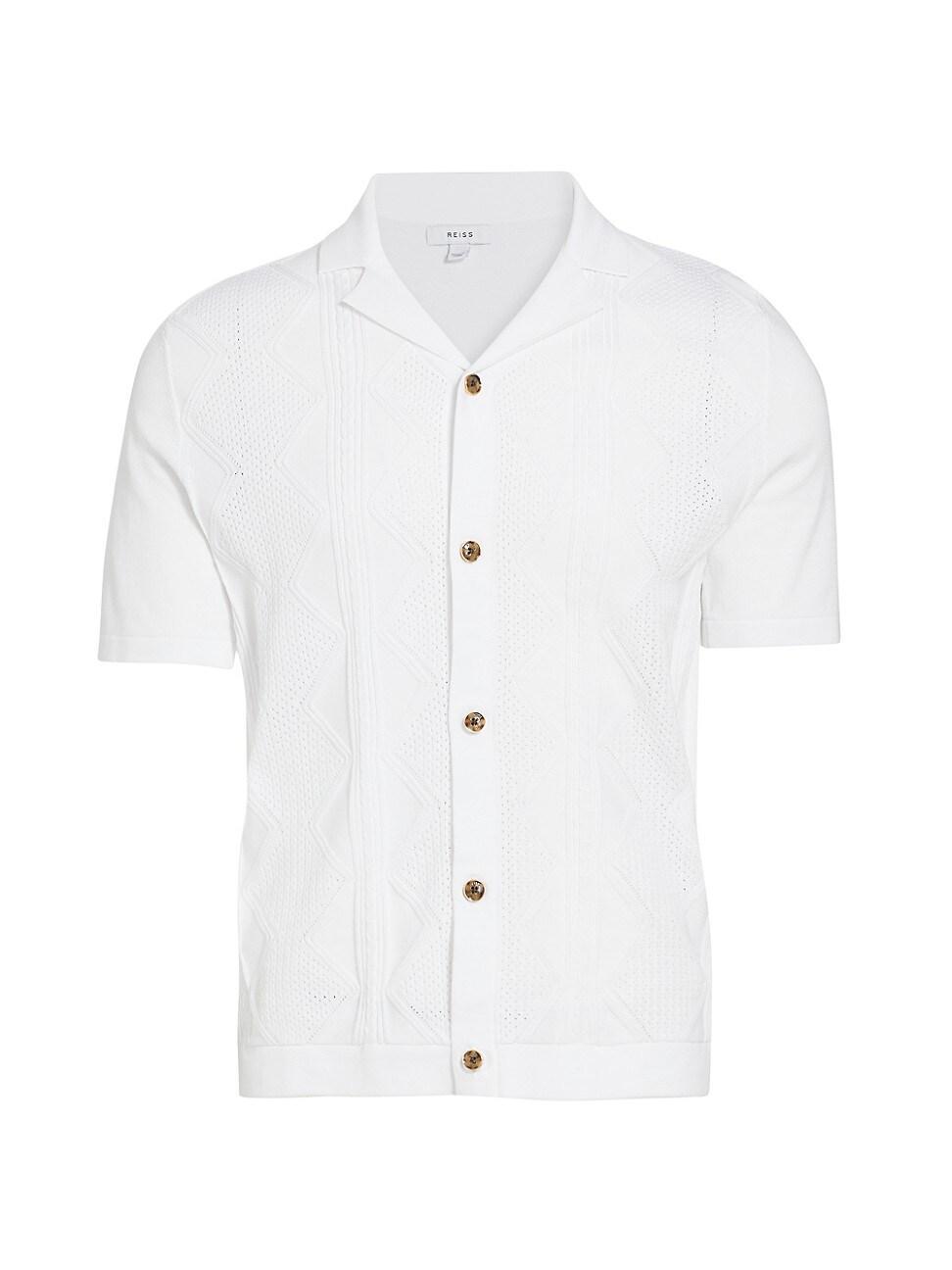 Mens Fortune Jacquard Cotton Camp Shirt Product Image