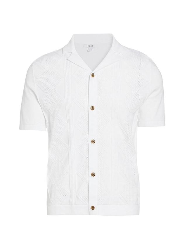 Mens Fortune Jacquard Cotton Camp Shirt Product Image