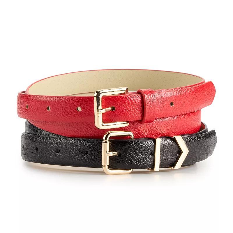 Nine West Womens 2-Piece Skinny Belt Set Product Image