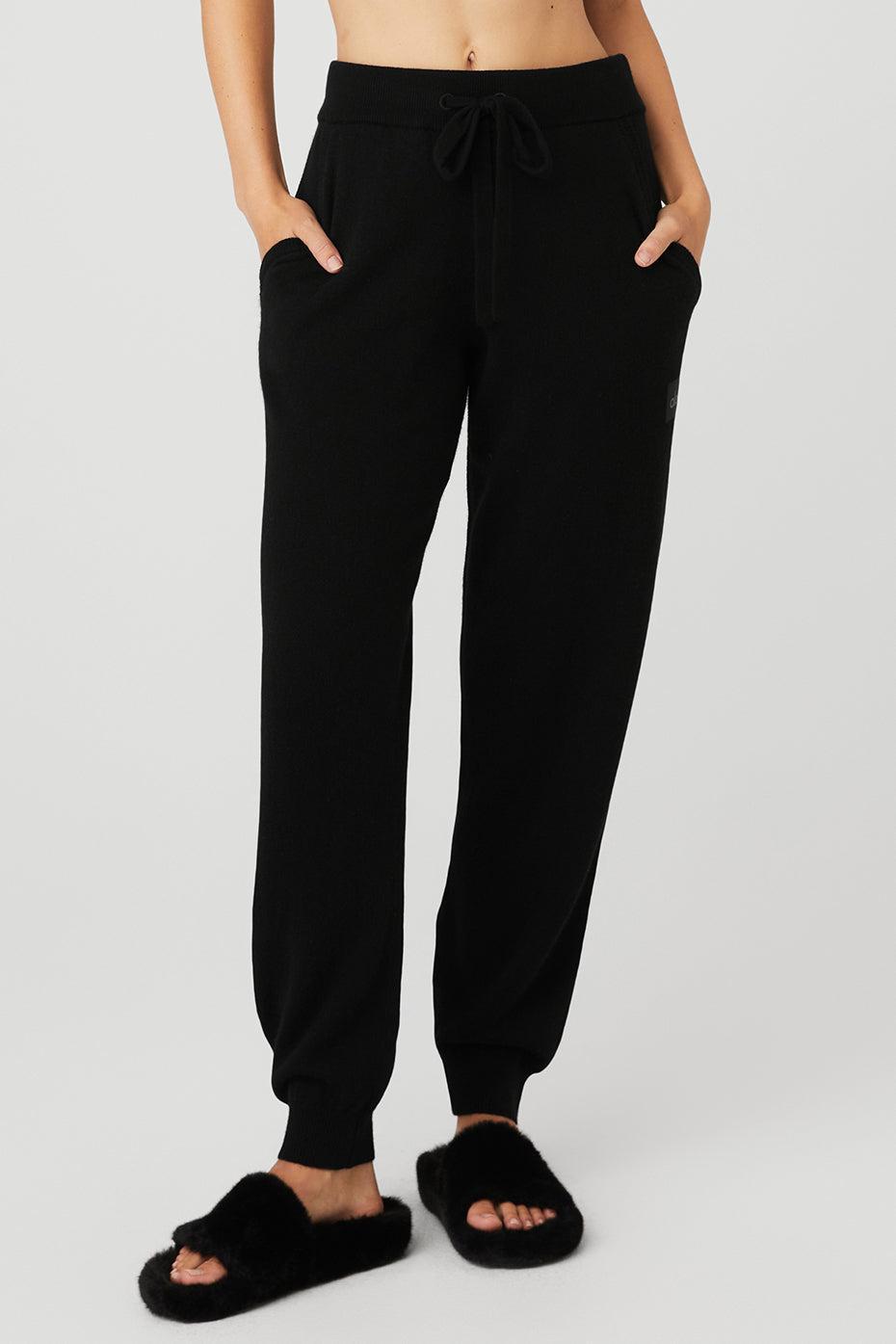 High-Waist Cashmere Jet Set Pant - Black Product Image