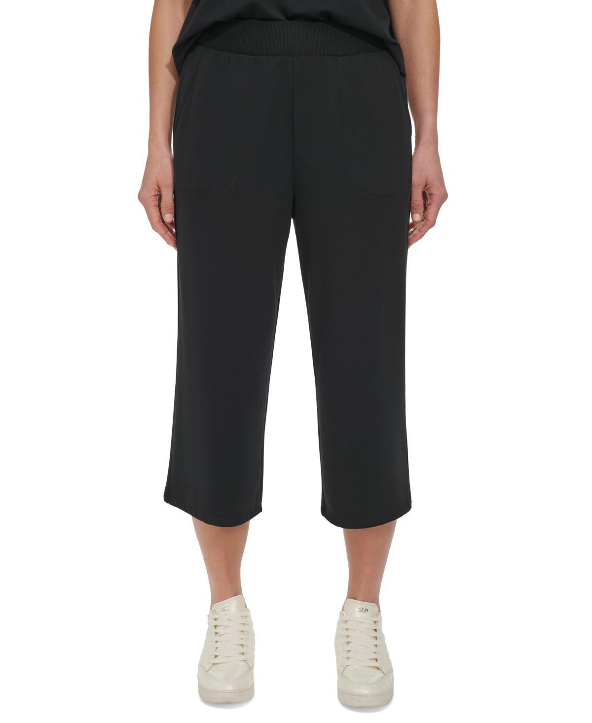 Dkny Sport Womens High-Rise Cropped Wide-Leg Pants Product Image