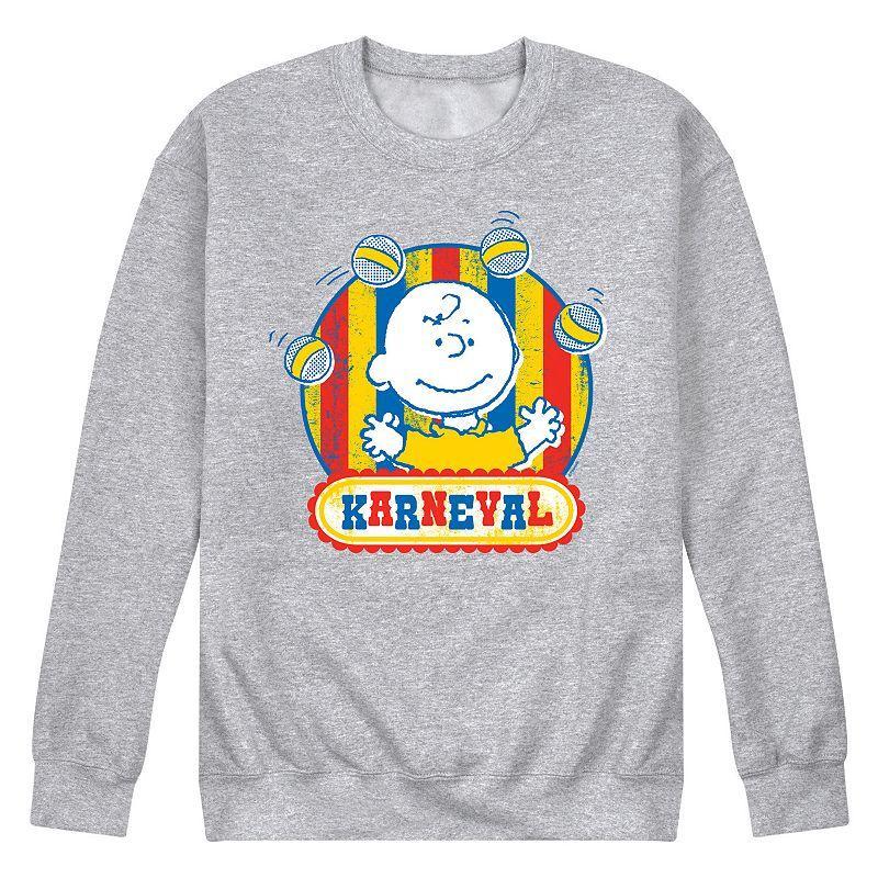 Mens Peanuts Charlie Brown Karneval Fleece Top Blue Product Image