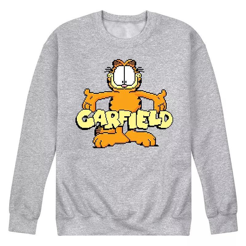 Mens Garfield Standing Logo Fleece Sweatshirt Grey Gray Product Image