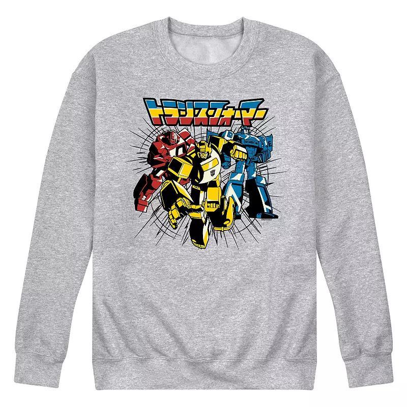 Mens Transformers Noir Group Fleece Sweatshirt Grey Gray Product Image