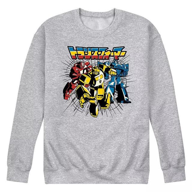 Mens Transformers Noir Group Fleece Sweatshirt Grey Gray Product Image