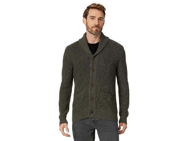 Faherty Marled Cotton Cardigan (Olive Peak Marl) Men's Clothing Product Image