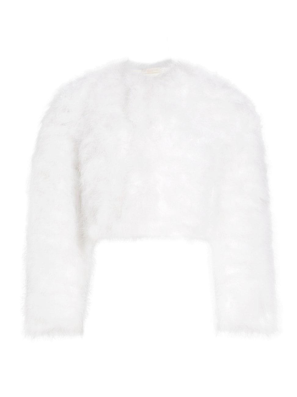 Womens McKenna Feathered Cropped Jacket Product Image