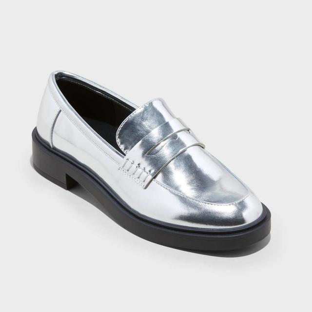 Womens Jordan Loafer Flats with Memory Foam Insole - A New Day Silver 7.5 Product Image