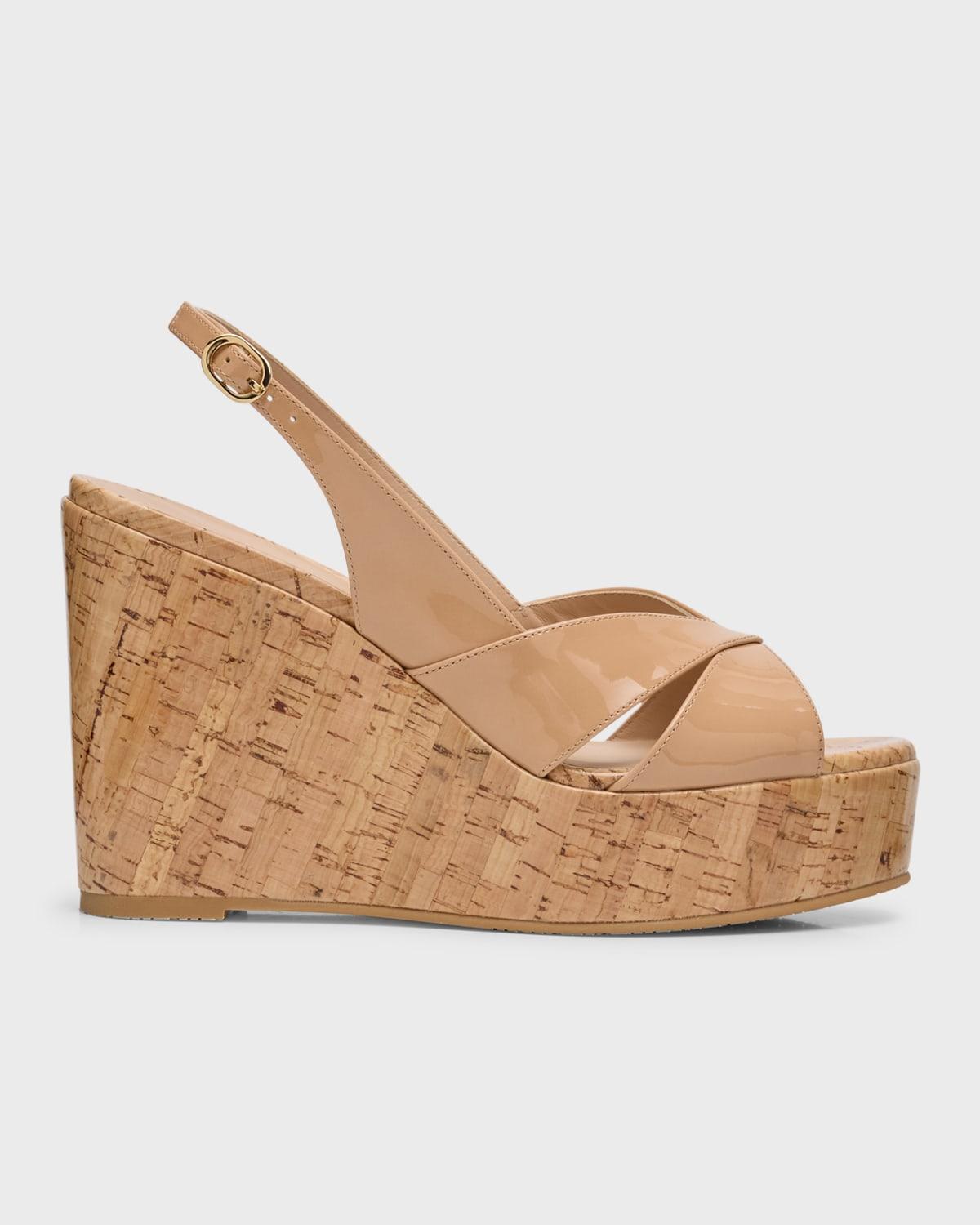 Carmen Patent Slingback Wedge Sandals Product Image