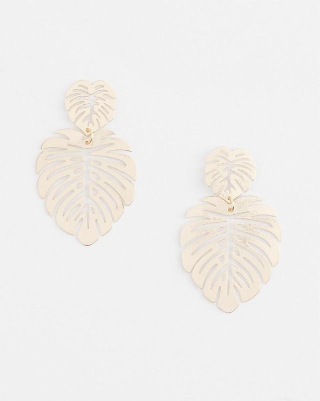 No Droop Gold Tone Leaf Earrings   Chico's - Gold - Women Product Image