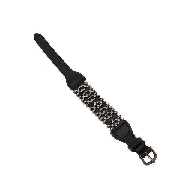 Sohi Womens Black Hardware Leather Bracelet Product Image