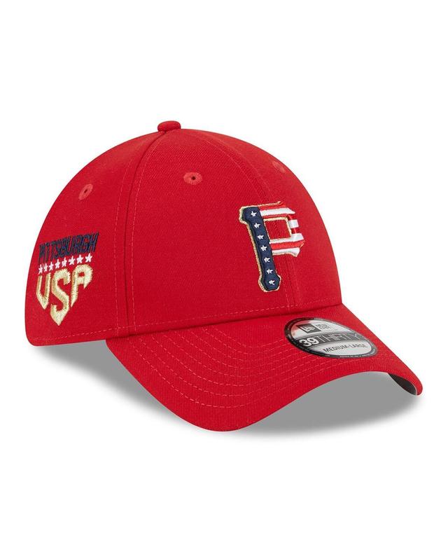 Mens New Era Red Pittsburgh Pirates 2023 Fourth of July 39THIRTY Flex Fit Hat Product Image