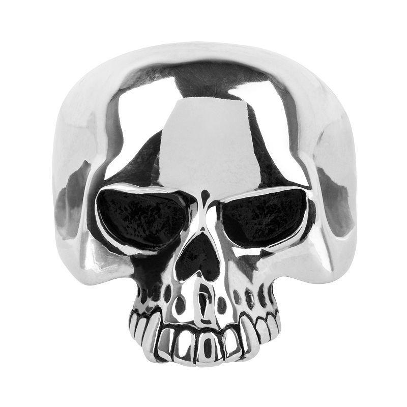 Mens Black Oxidized Skull Ring Stainless Product Image