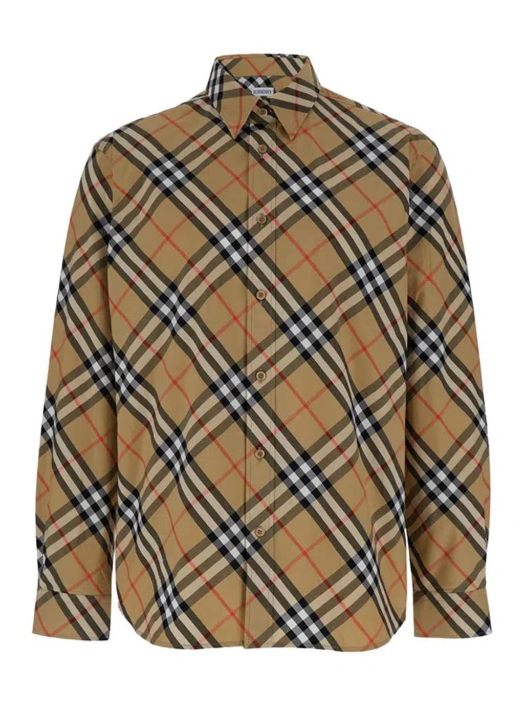 Vintage Check Long Sleeved Shirt In Beige Product Image