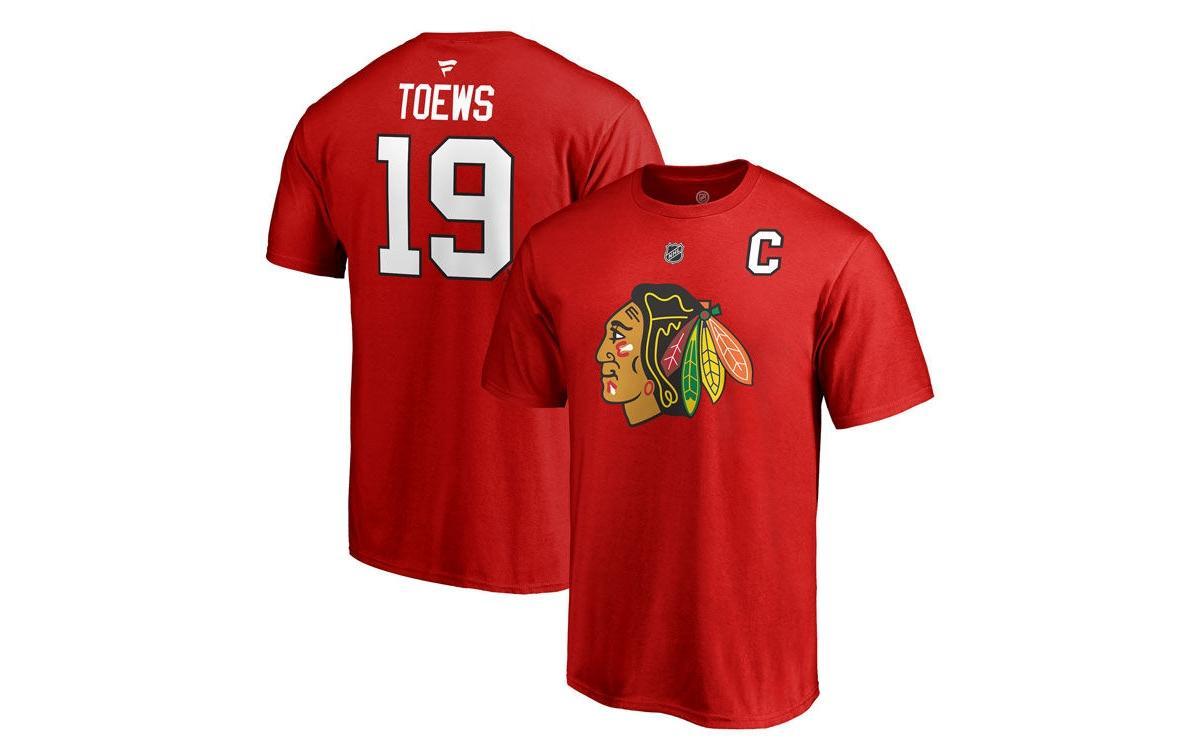 Majestic Chicago Blackhawks Jonathan Toews Mens Authentic Stack Name & Number T-Shirt Product Image