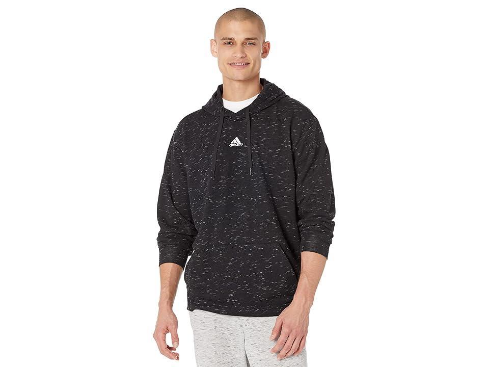 adidas Essentials Melange Hoodie (Black Melange) Men's Clothing Product Image