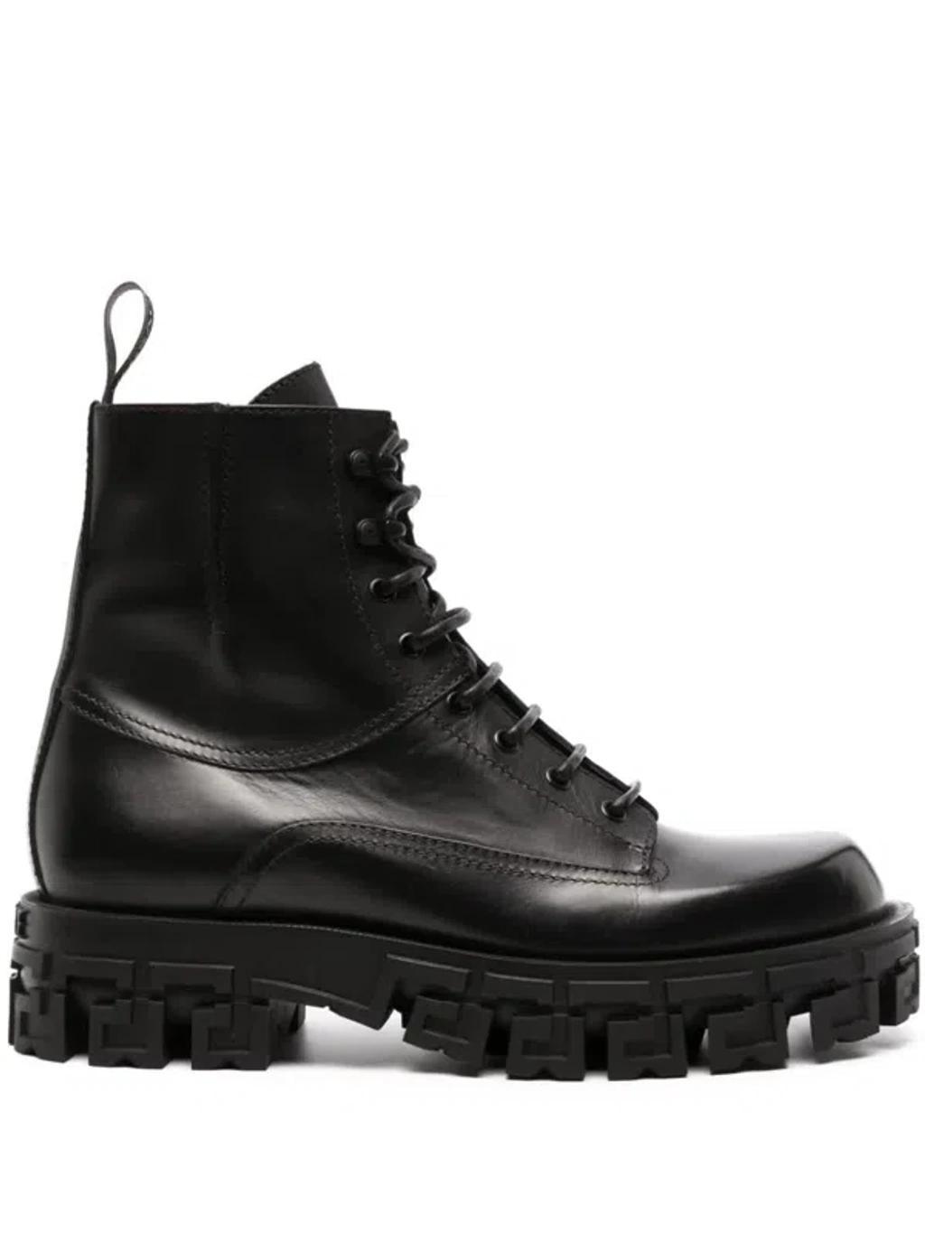 VERSACE Greek Boots Portico In Black Product Image