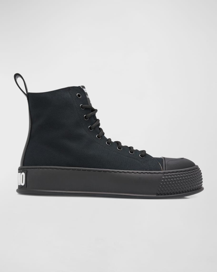 Men's Bumps and Stripes Canvas High-Top Sneakers Product Image