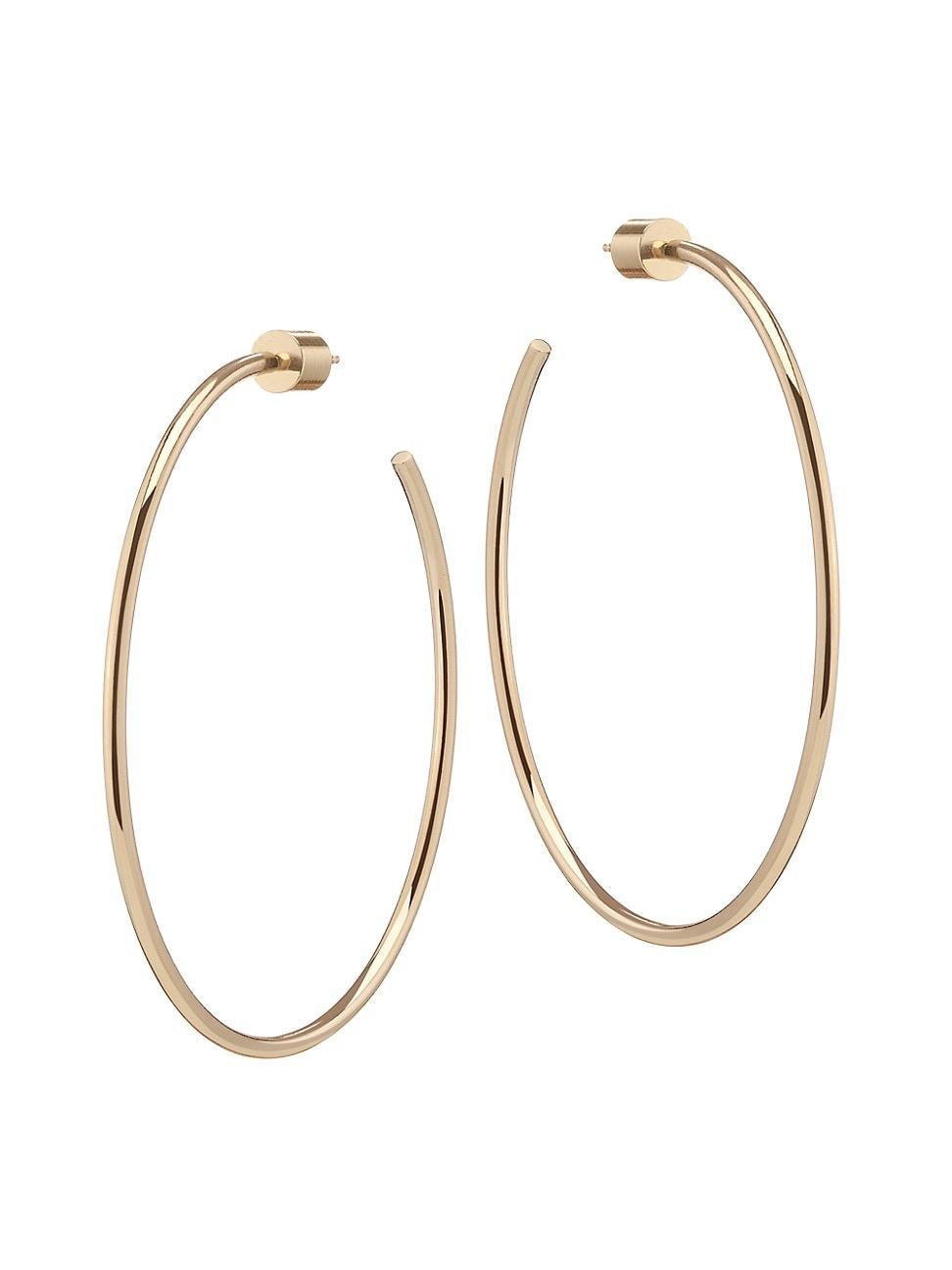 Womens Thread 10K-Gold-Plated Hoop Earrings Product Image