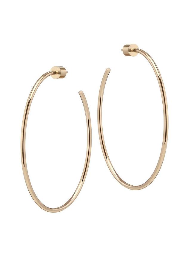 Womens Thread 10K-Gold-Plated Hoop Earrings - Yellow Gold Product Image